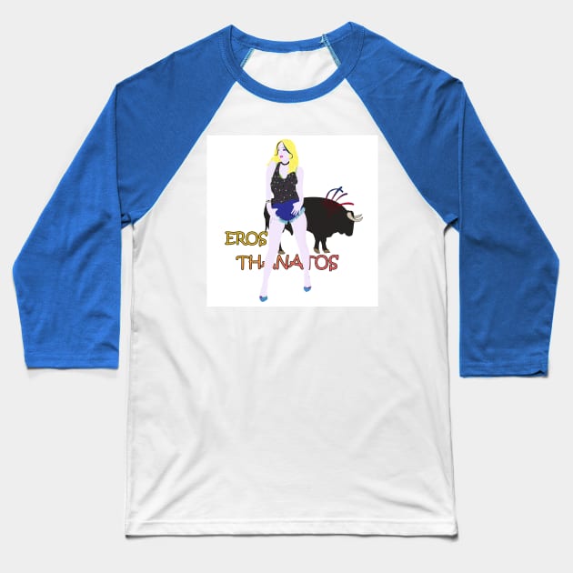 Eros and Thanatos Baseball T-Shirt by momomoma